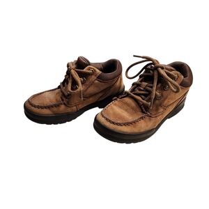 Timberland Ankle Boots Brown Leather Lace Up Padded Collar Comfort Casual